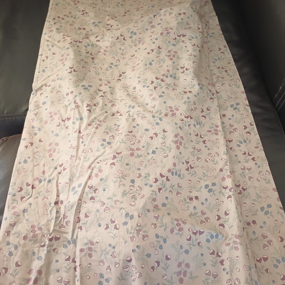 Pinch Pleat Curtains 2 Panels Floral in Cream Background